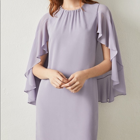 BCBGMaxAzria Dresses & Skirts - BCBG MAXAZRIA Cape Sleeve A-Line Lavender Dress